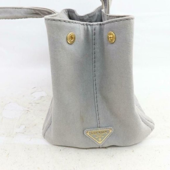 Prada Grey Stone Canapa Style 2-Way Satchel Tote Cross Body - Picture 7 of 9